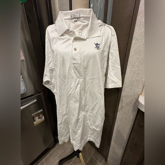 Peter Millar White Polo Shirt with Embroidered Logo - Picture 1 of 5
